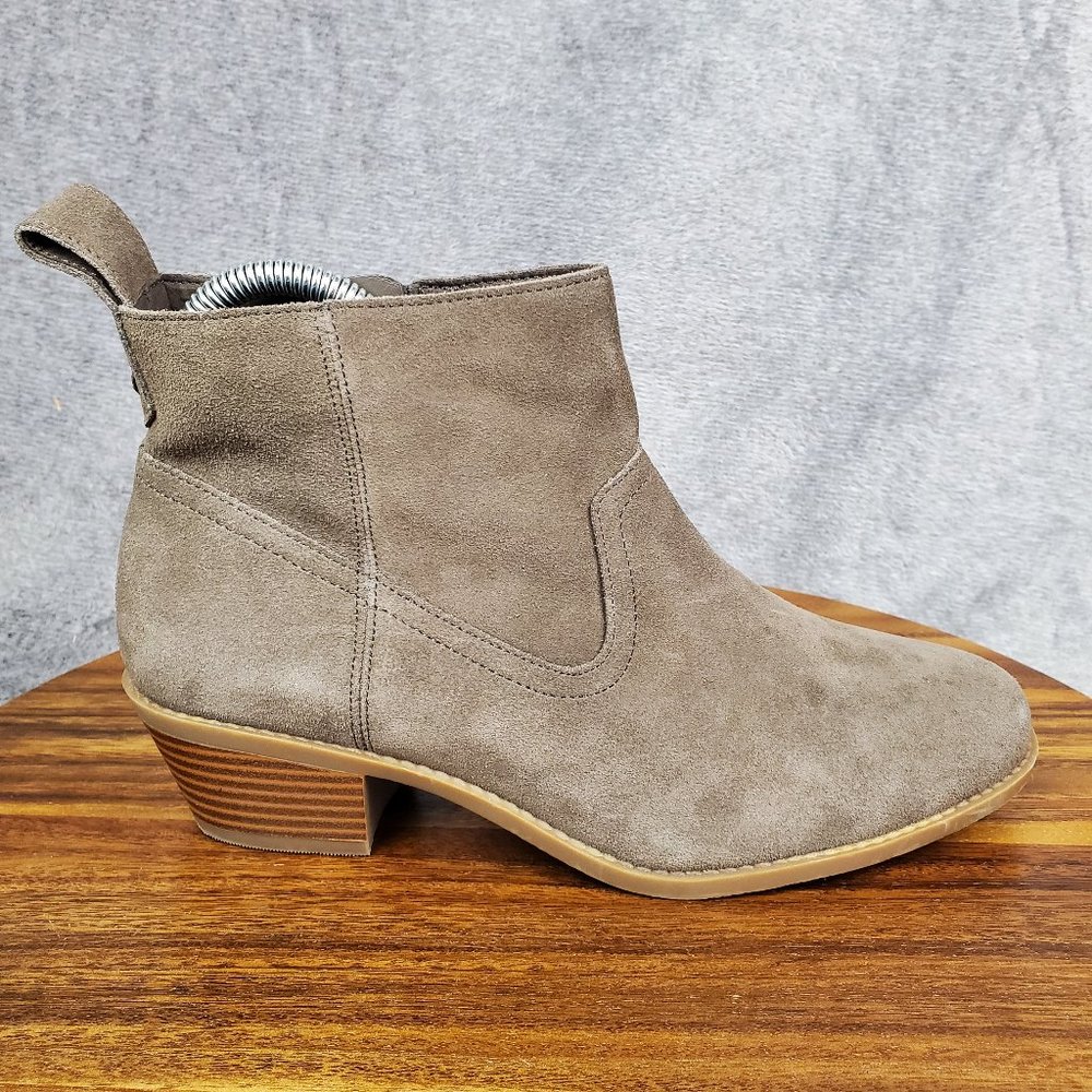 Vionic Taupe Suede Ankle Booties